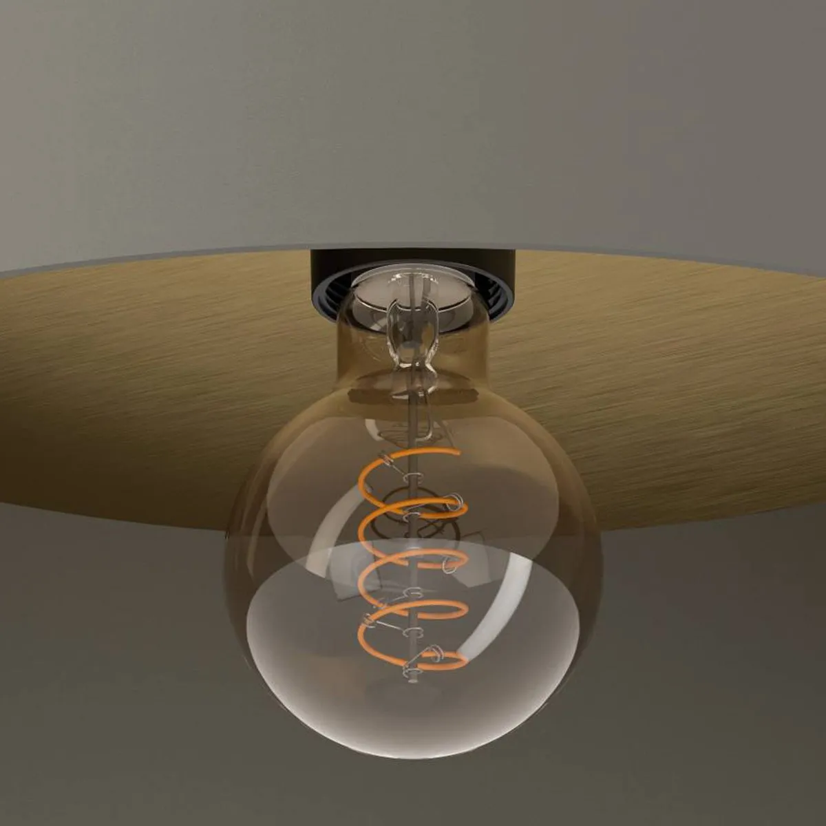 Eglo Duaia Plafondlamp E27 Ø42cm - Grijs - Hout/Staal