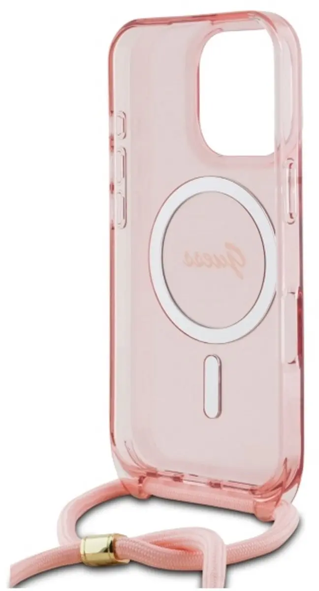Guess Crossbody Cord iPhone 16 Pro Hoes - Rood - MagSafe
