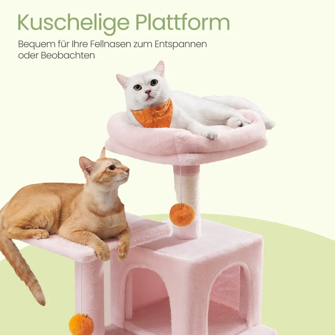 Songmics Krabpaal Kattenboom 4 Niveaus - Roze