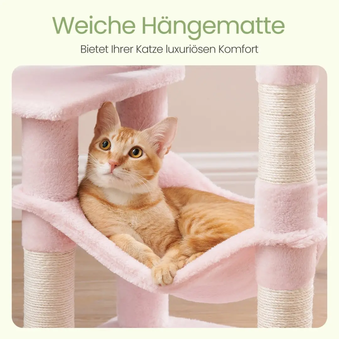 Songmics Krabpaal Kattenboom 4 Niveaus - Roze