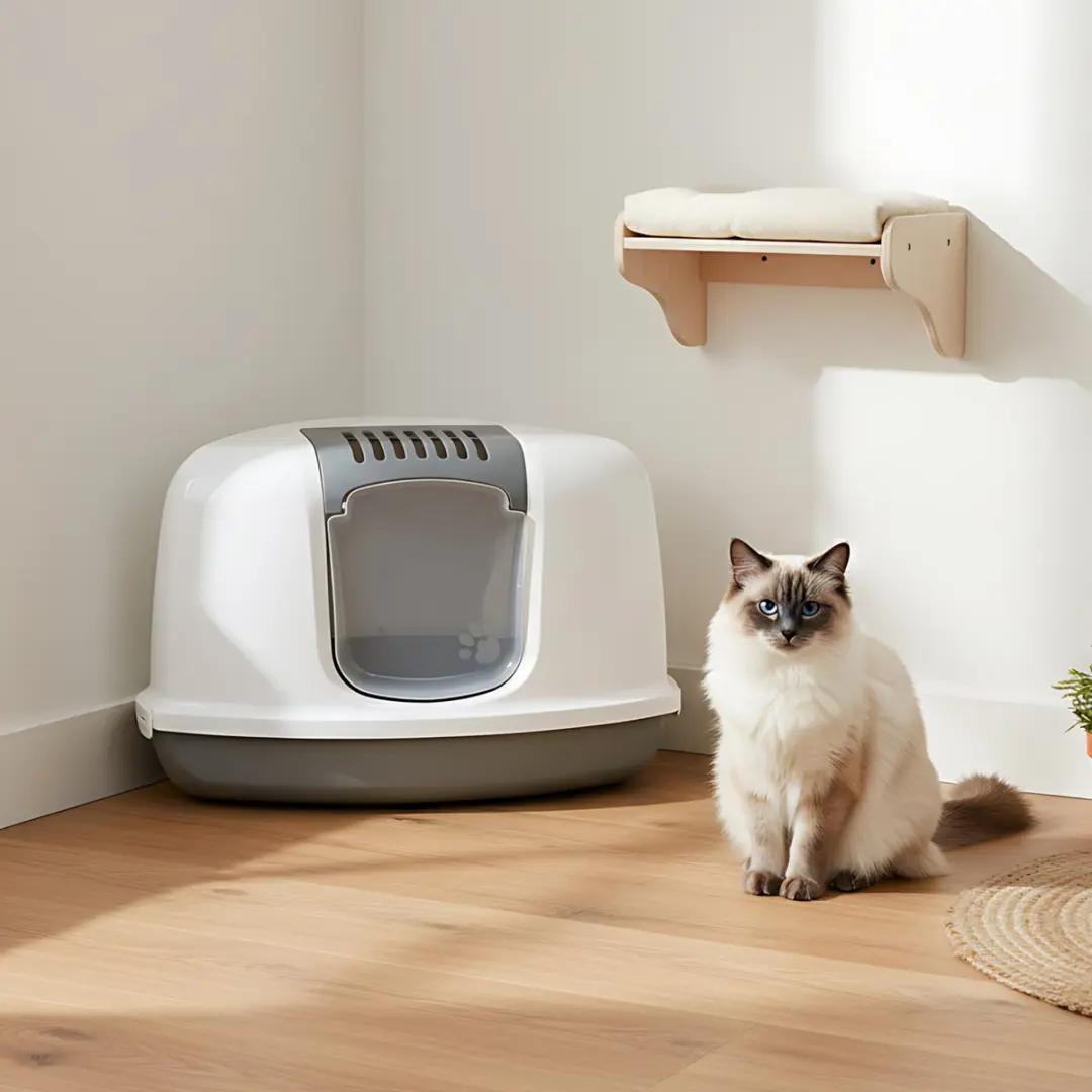 Savic Nestor Corner Kattenbak Hoektoilet Grijs/Wit