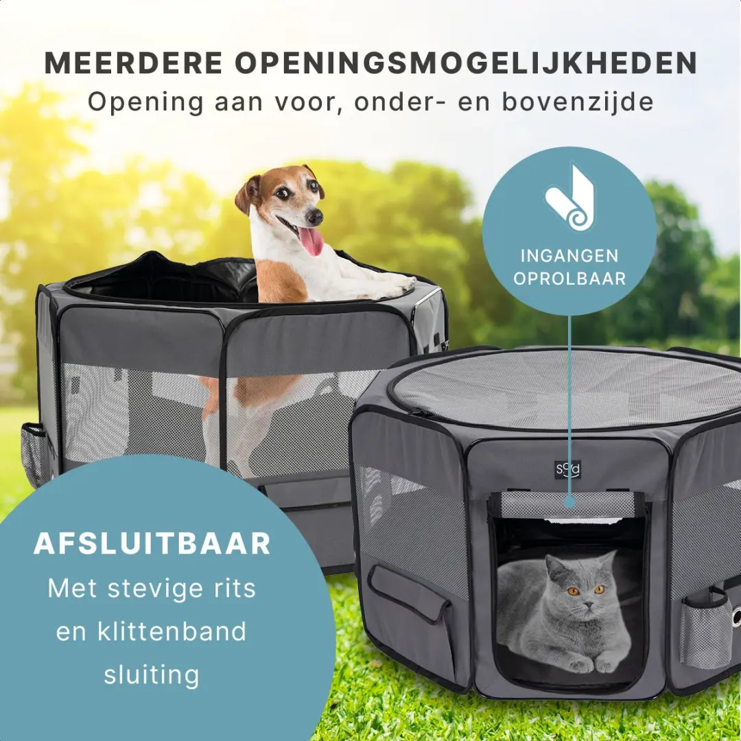 Jake and Jacky Puppyren Opvouwbaar M - 91x52cm - Grijs - afbeelding 6 van 6