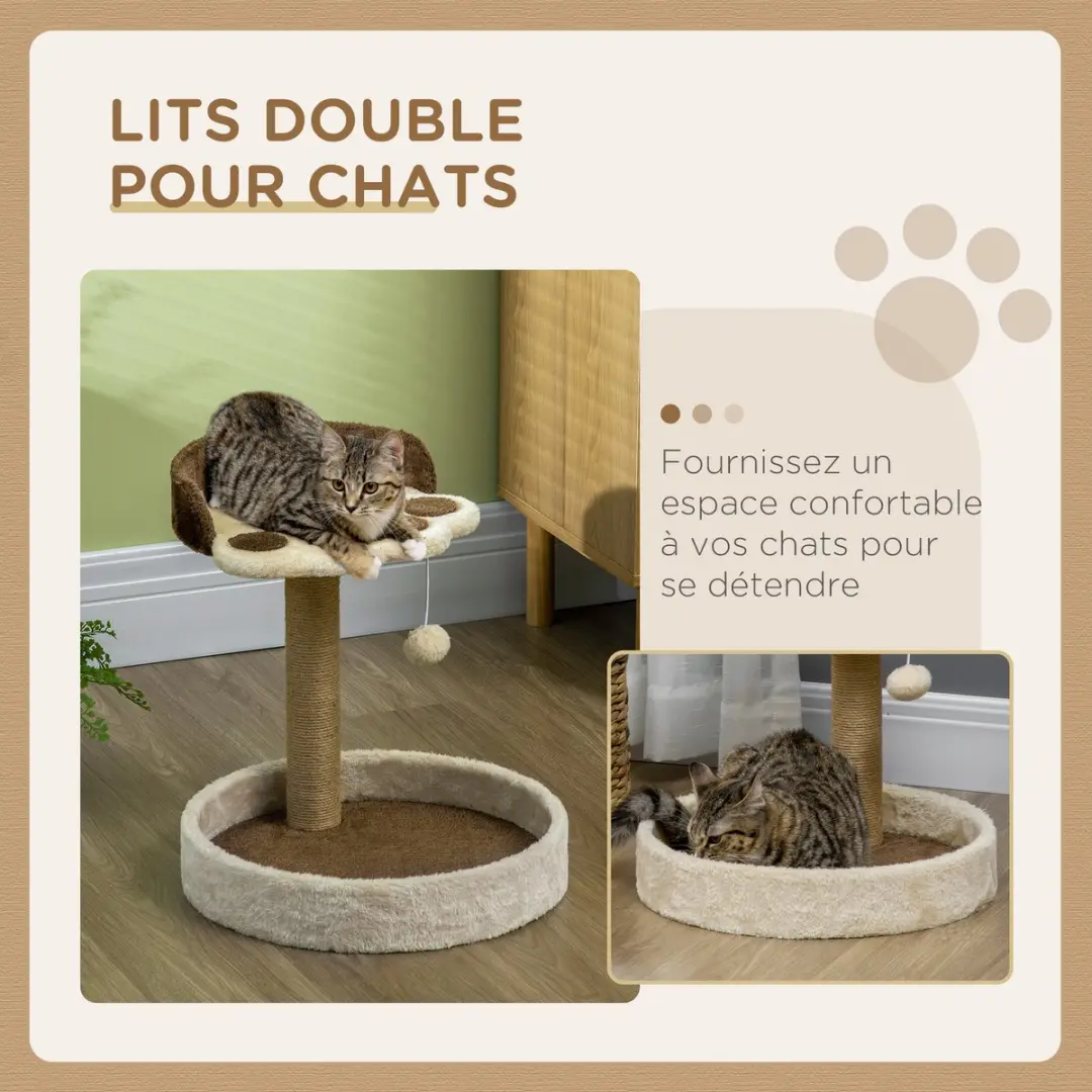 Pawhut Kattenboom 41x41x44cm - Bruin