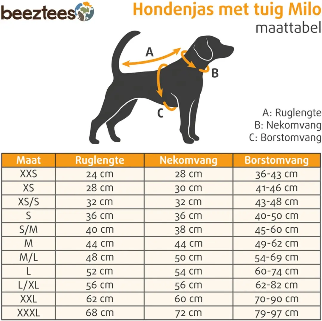 Beeztees Milo Hondenjas & Tuig - Grijs S