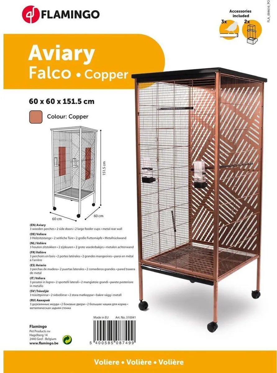 Flamingo Volière Falco - Koper 63x65x152.5cm