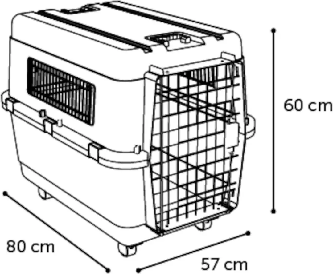 Flamingo Transportbox Nomad Donkergrijs L 80x57x65cm