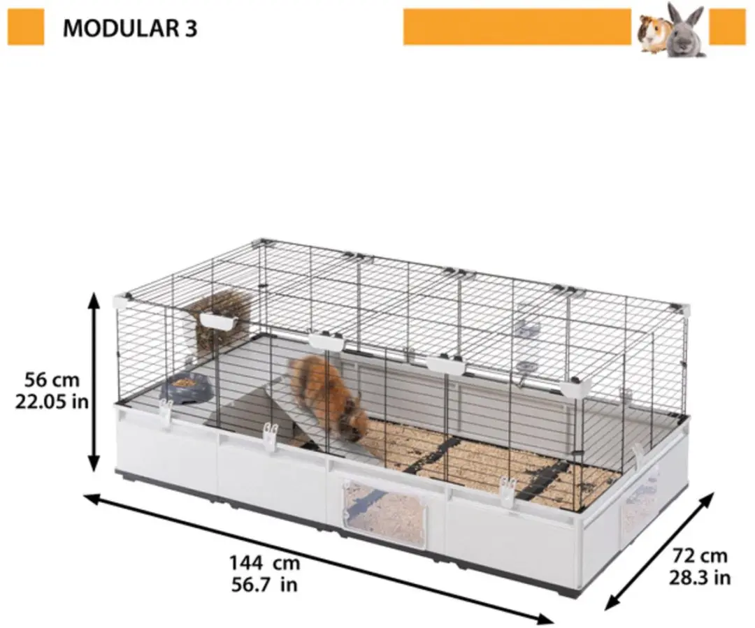 Ferplast Modular 3 Konijnenverblijf 144x72x56cm