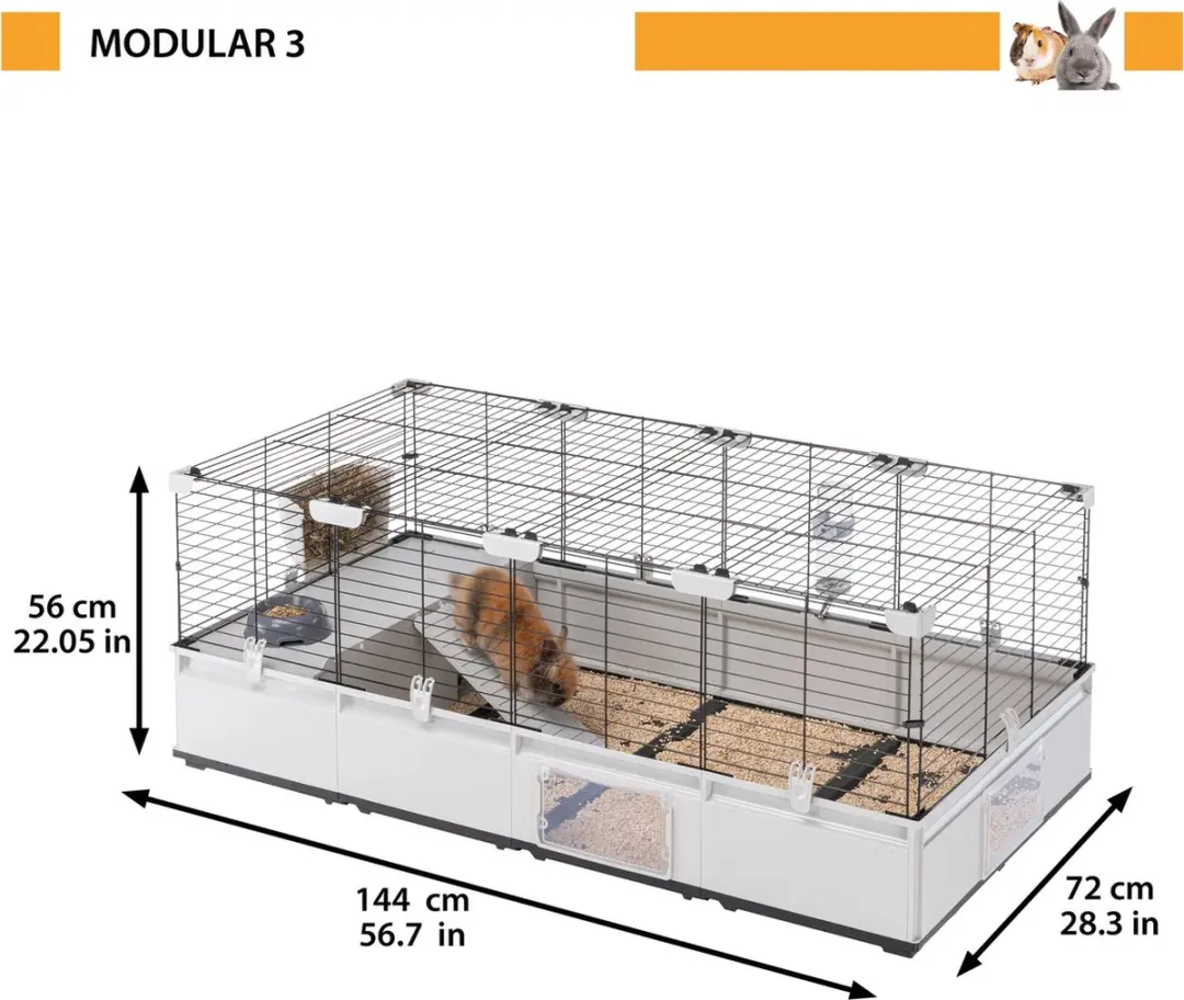 Ferplast Modular 3 Konijnenverblijf 144x72x56cm