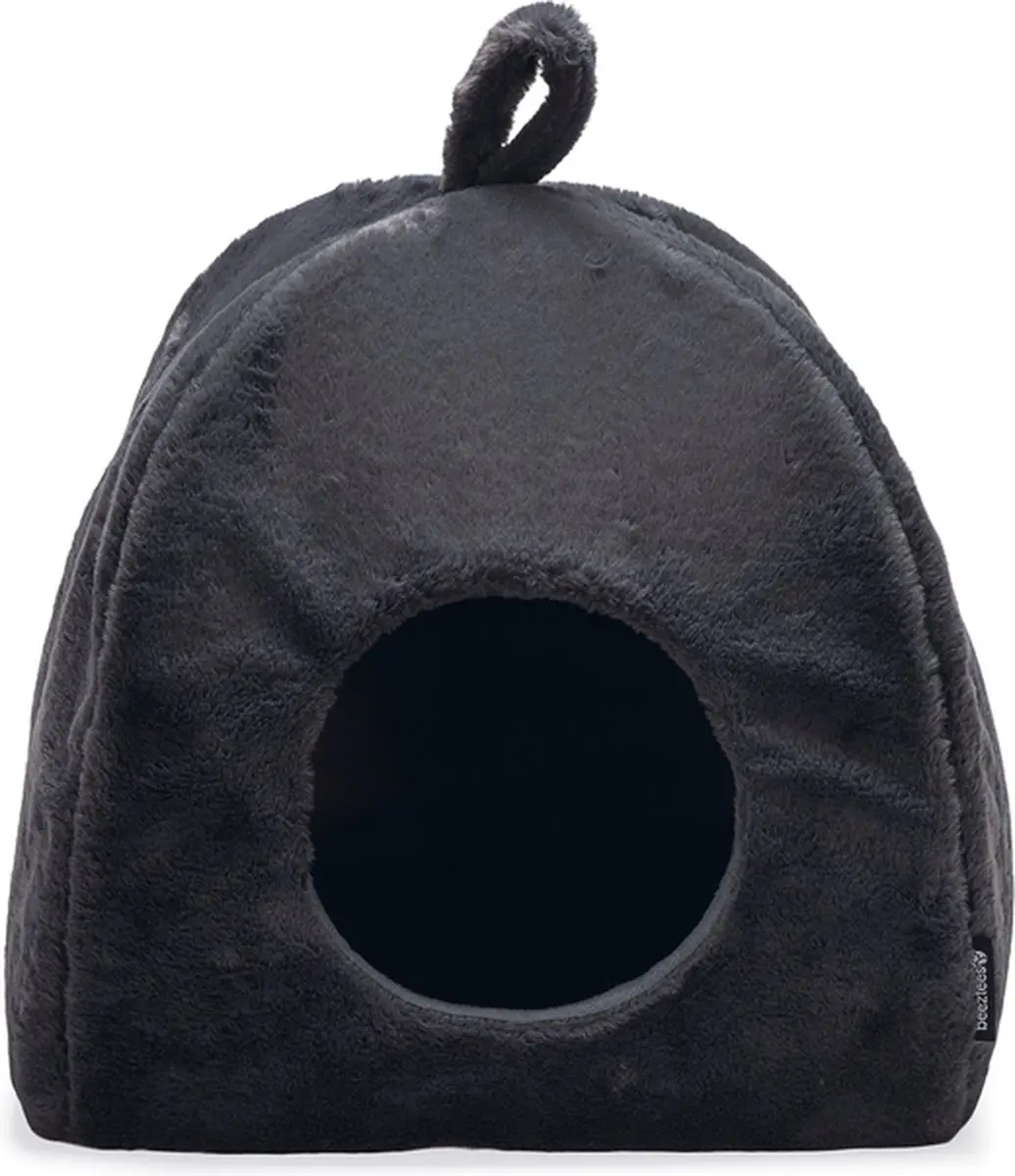 Beeztees Moza Kattenhuis - Pluche Antraciet 40x40x40cm