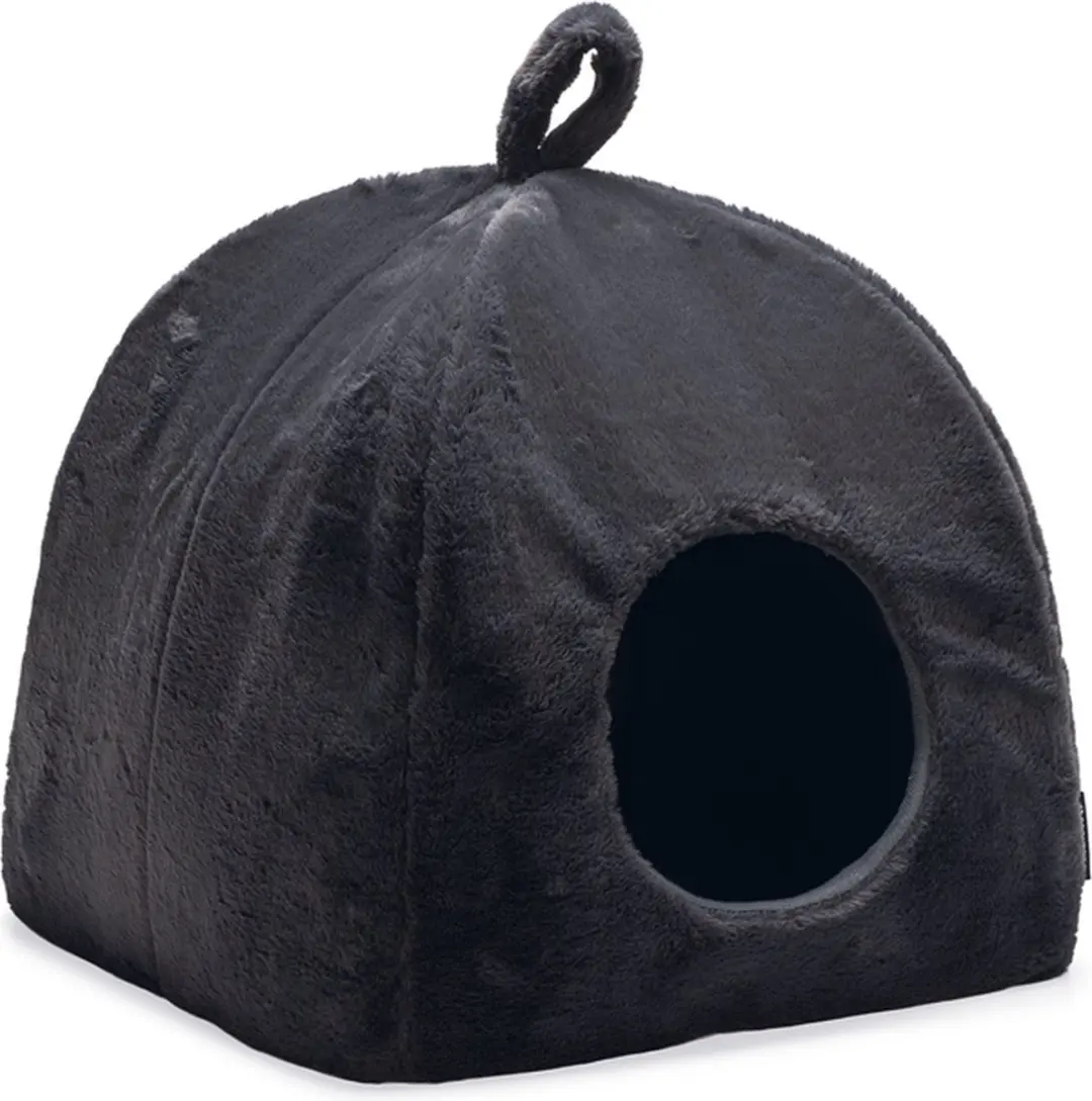 Beeztees Moza Kattenhuis - Pluche Antraciet 40x40x40cm