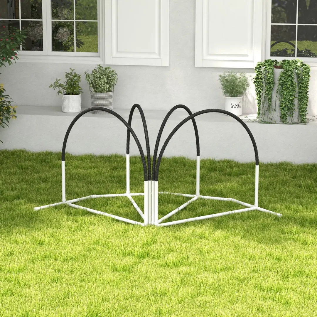 Pawhut Hürdenlaufset D07-042V00 - Agility Set - 1 Stuks - Wit/Zwart