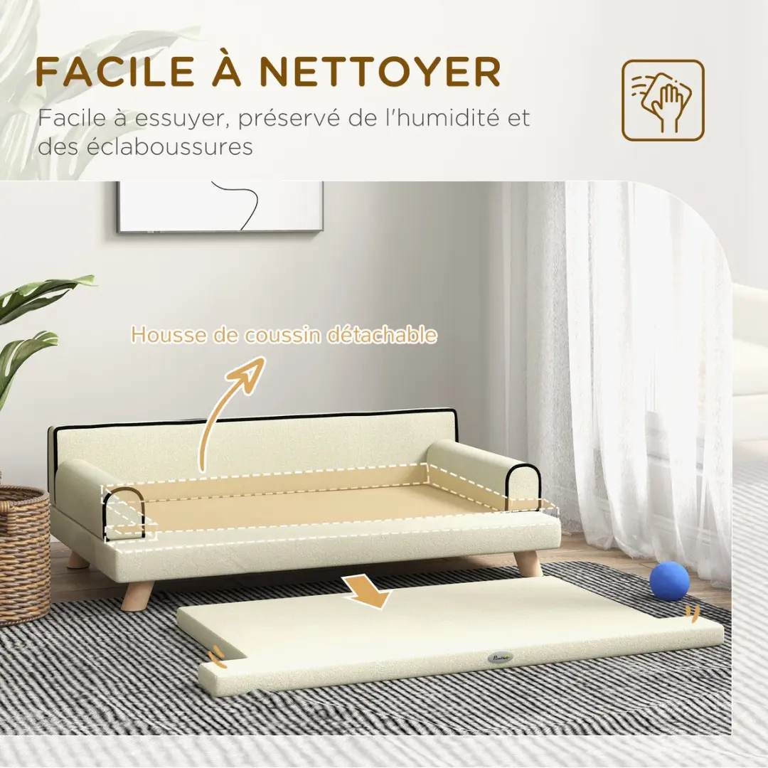 Pawhut Huisdierenbank Beige - 100x62x32cm
