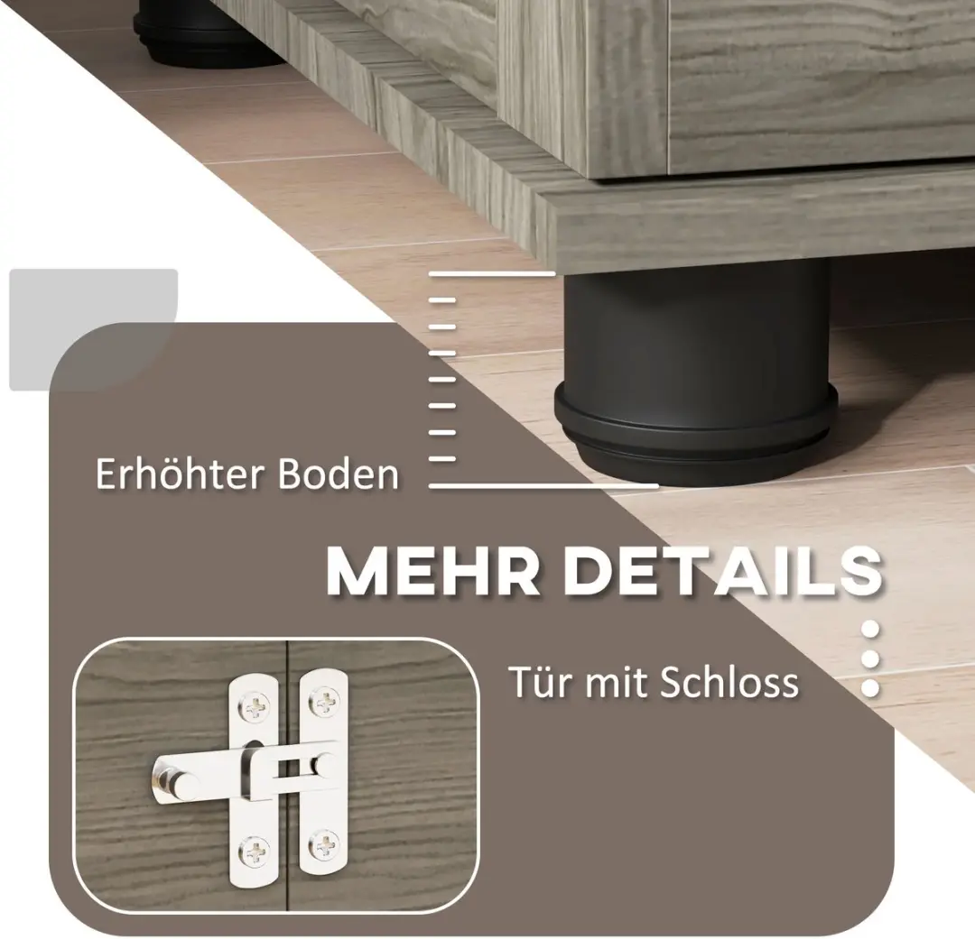 Pawhut Hundebox voor Huis - 80x56x63cm - Grijs