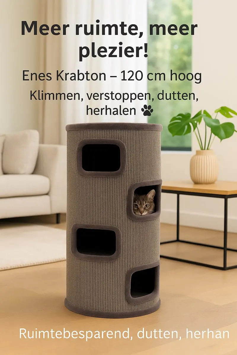 Flamingo First Class Selection Krabton Enes Grijs - 42x42x90cm - 3 verdiepingen