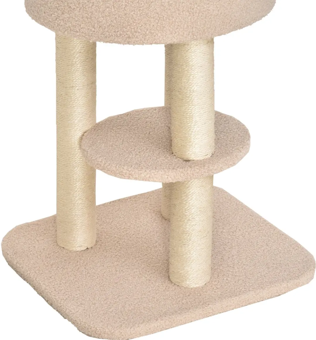 Pawhut Kattenkrabpaal Hout 45x40x148cm Beige