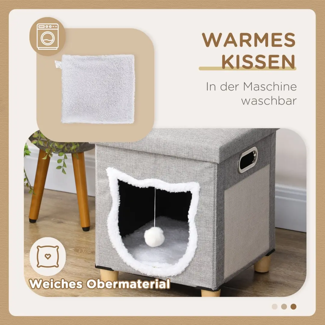 Pawhut Kattenhuis D30-679V00 - Grijs