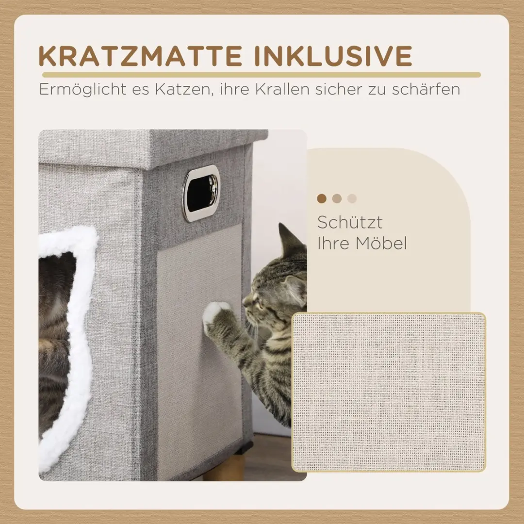 Pawhut Kattenhuis D30-679V00 - Grijs