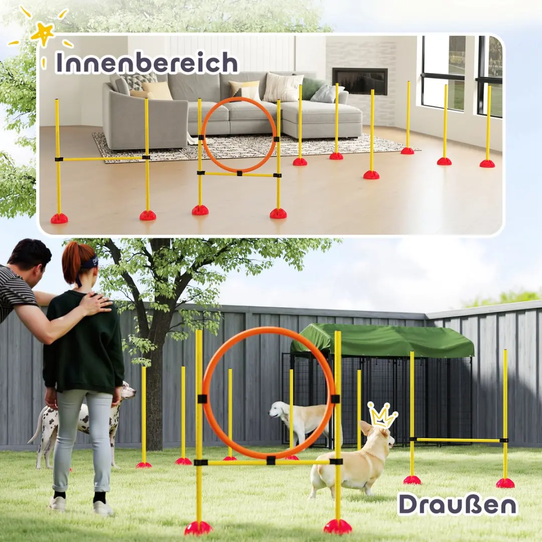 Pawhut Agility Set Honden - 3-delig - Gelb