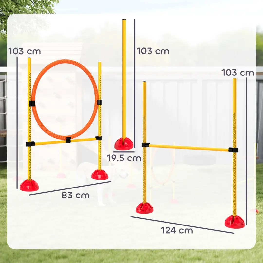 Pawhut Agility Set Honden - 3-delig - Gelb