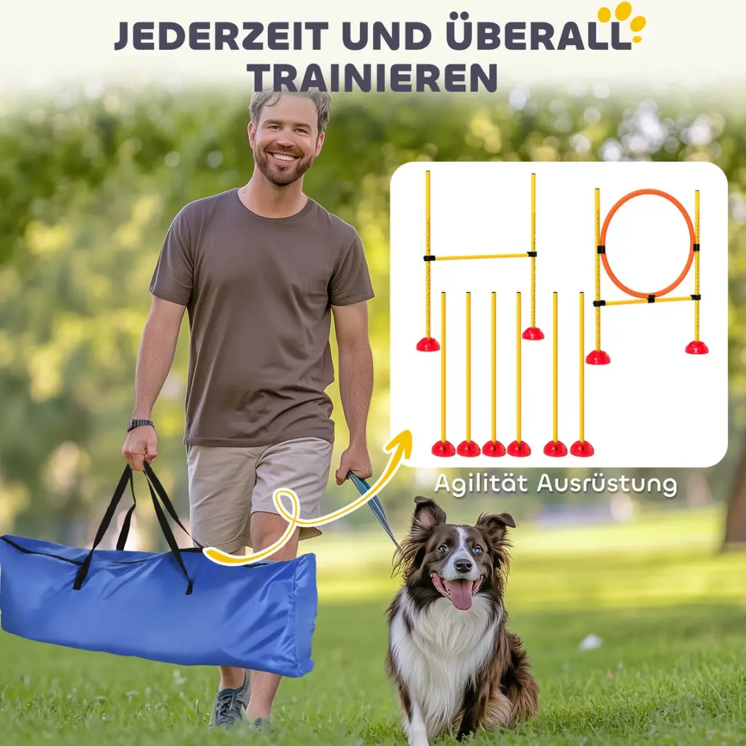 Pawhut Agility Set Honden - 3-delig - Gelb - afbeelding 6 van 6
