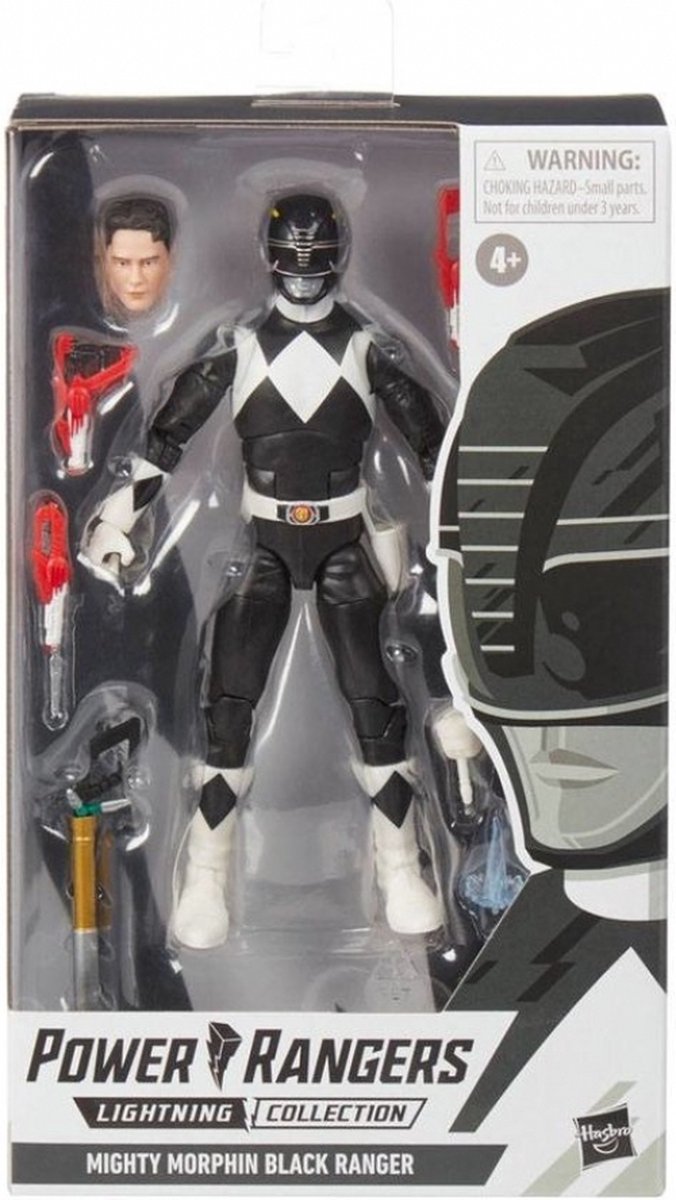 Hasbro Power Rangers Actiefiguur Mighty Morphin Black Ranger 15 cm Lightning Collection Multicolours