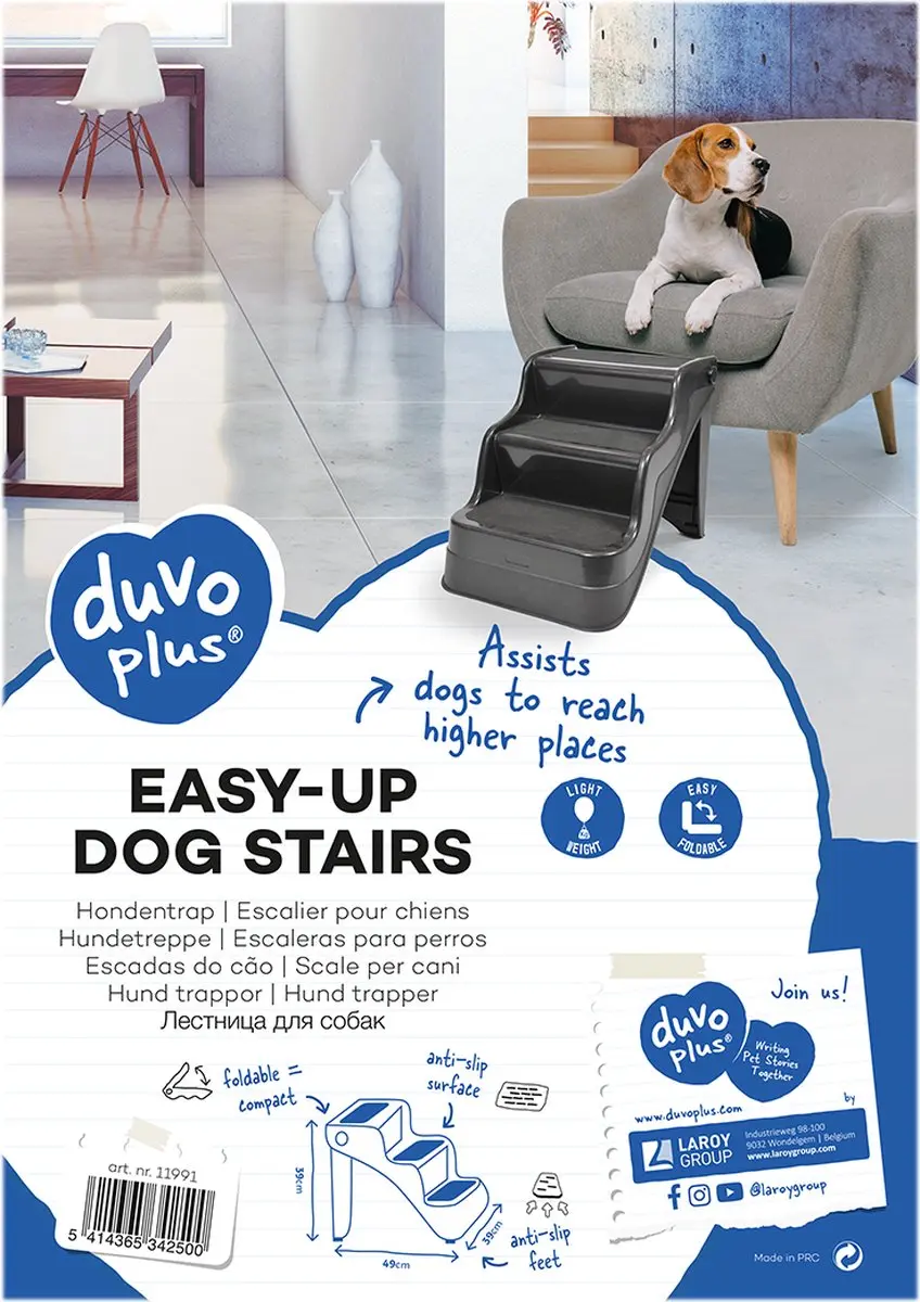 Duvo Easy-up Hondentrap 49x39x39cm - Zwart