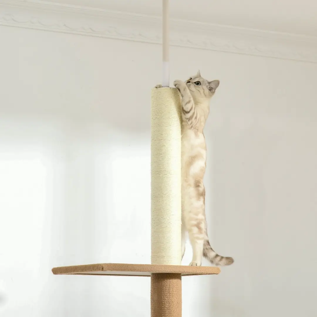Pawhut Krasboom 228-260cm - 4 Niveaus - Kaki