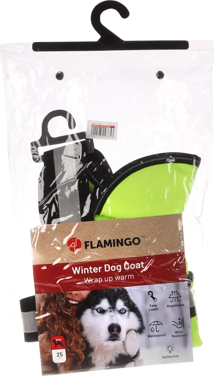 Flamingo Winterjas Eisbär Hondenjas - Fluogeel - Maat XXS