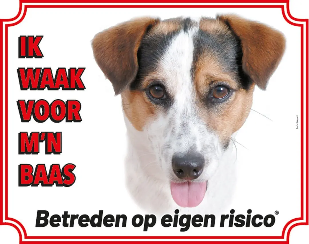 Flamingo Waakbord Jack Russel 20x25cm - Full Color