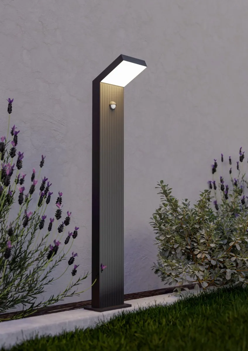Eglo Grottazzolina Staande Lamp Sensor LED 10W - Zwart/Melkkleurig - afbeelding 6 van 6
