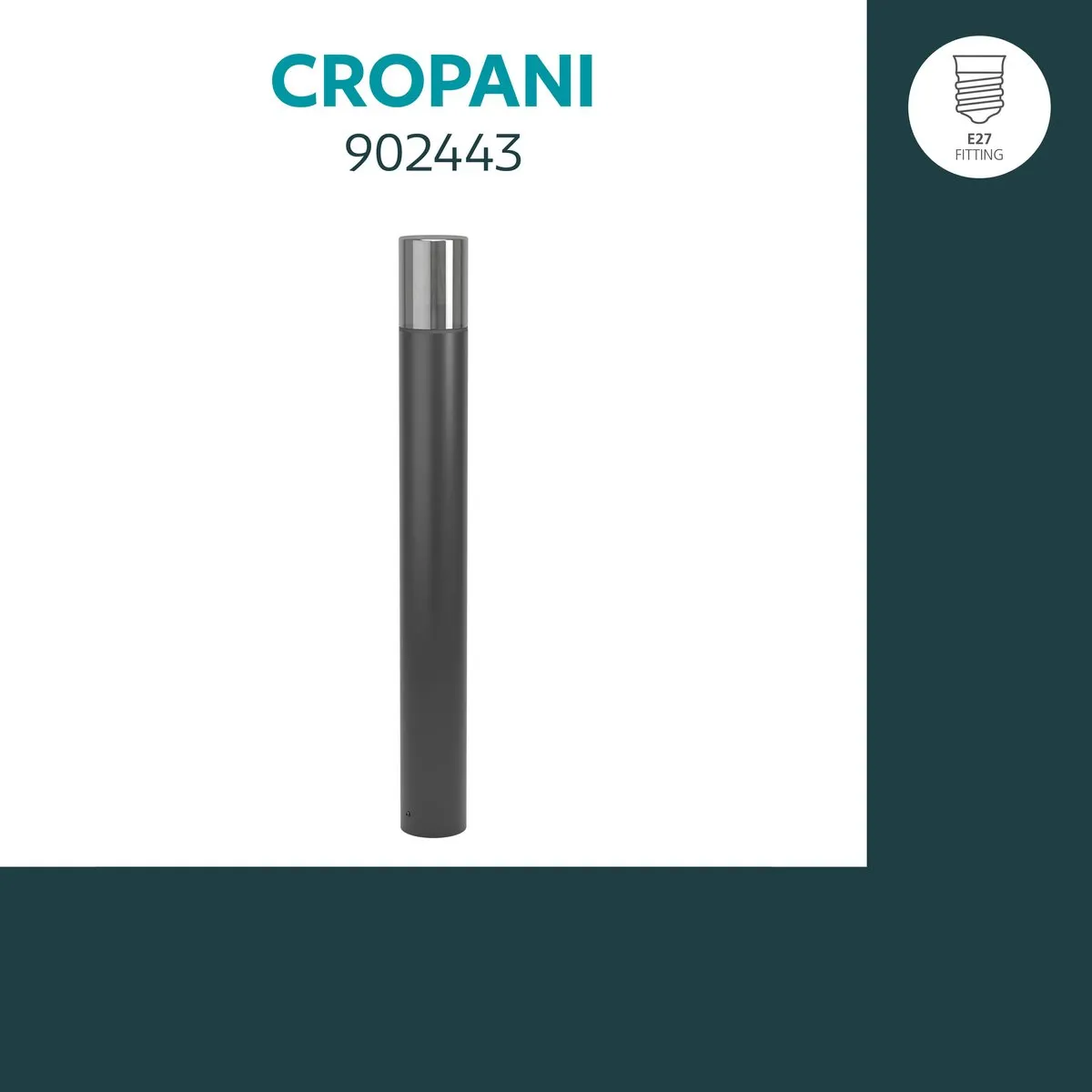 Eglo Cropani Staande Lamp Buiten E27 80cm - Zwart/Grijs/Transparant