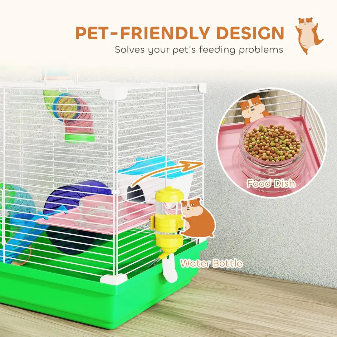 Pawhut Hamsterkooi Groen - 46x30x37cm