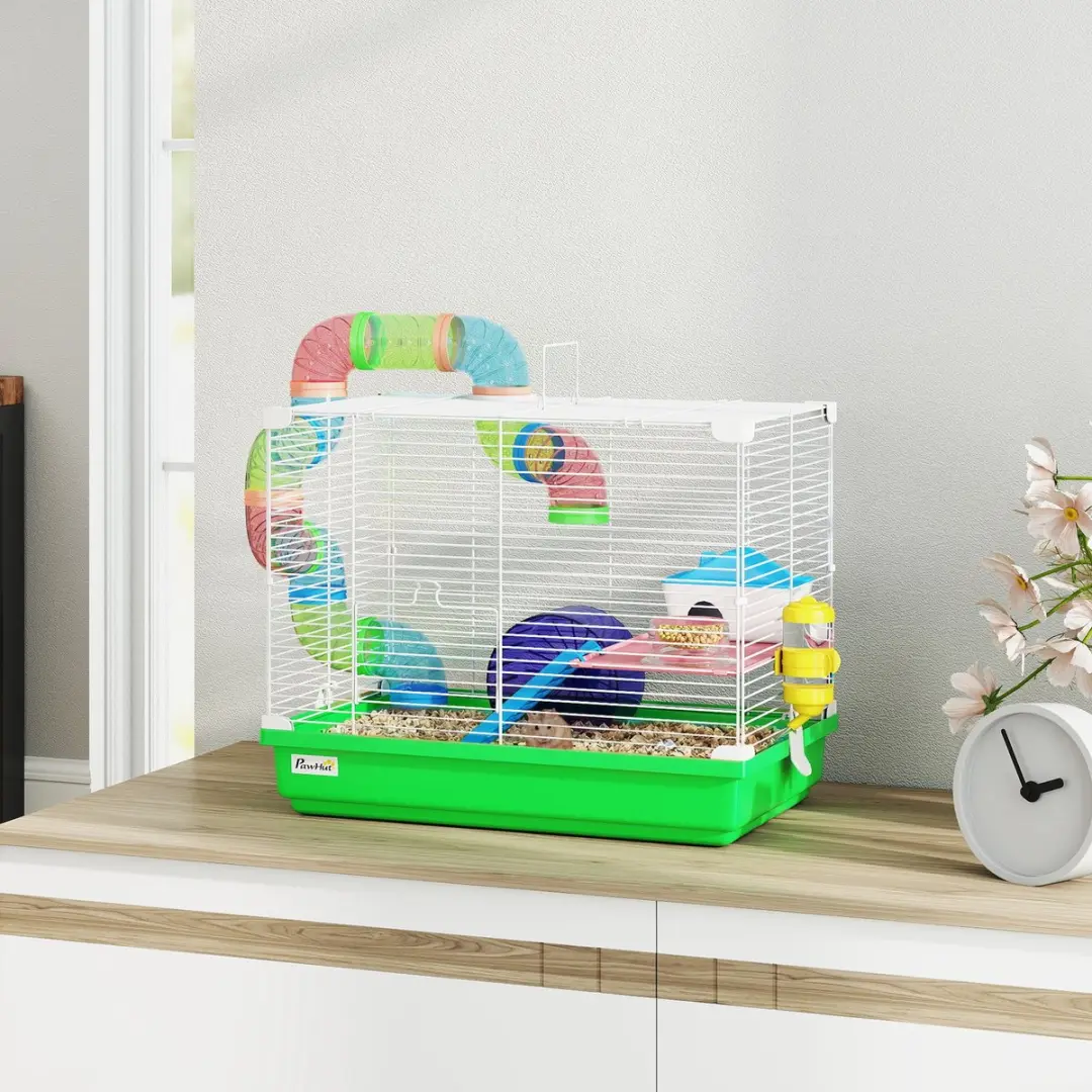 Pawhut Hamsterkooi Groen - 46x30x37cm