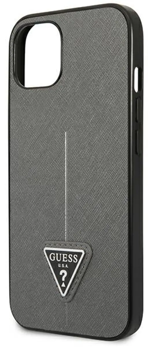 Guess Saffiano Hoesje iPhone 13 - Zilver