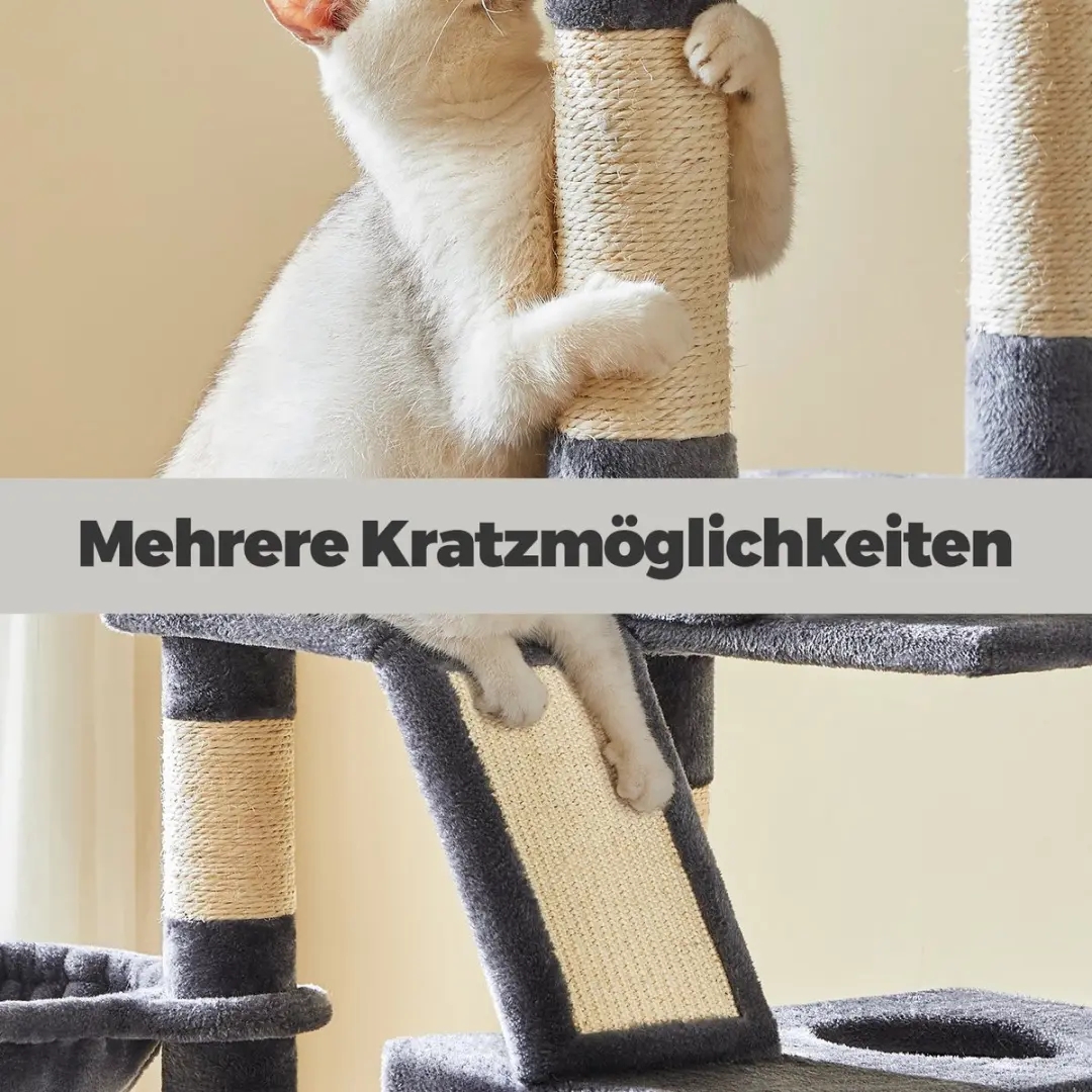 Songmics Krabpaal 206cm - 13 Krabpalen - Rookgrijs