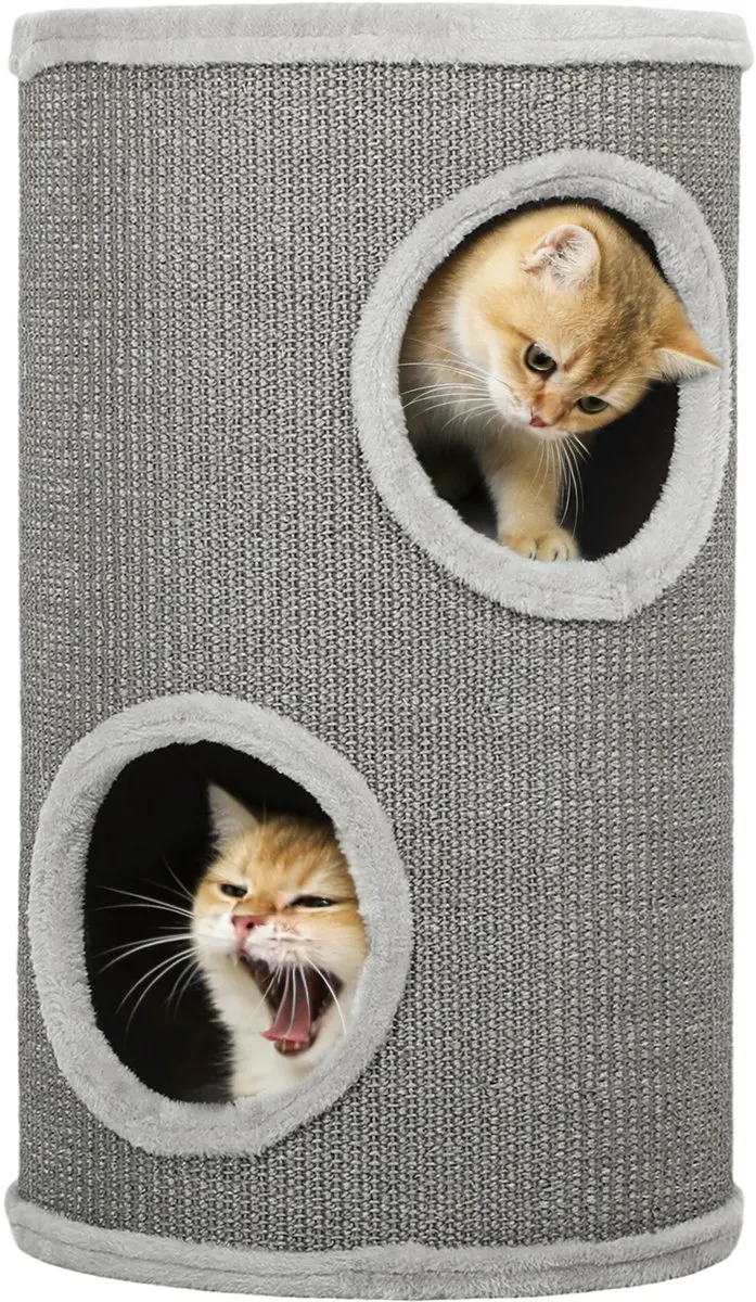 Pawhut Kattentoren Lichtgrijs