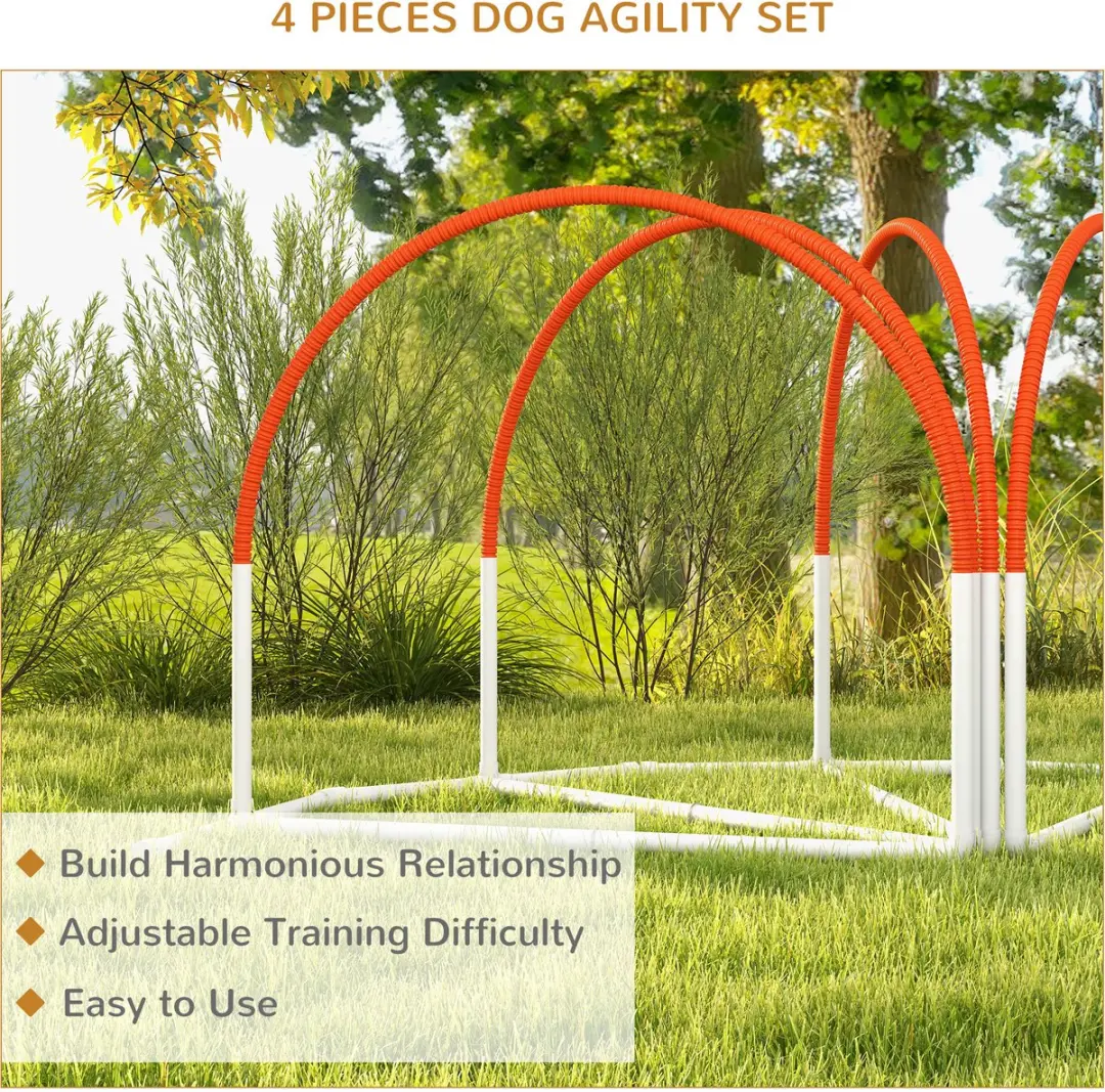 Pawhut Agility-set Honden - 4 Stuks - Oxfordstof - Wit/Orange - afbeelding 6 van 6