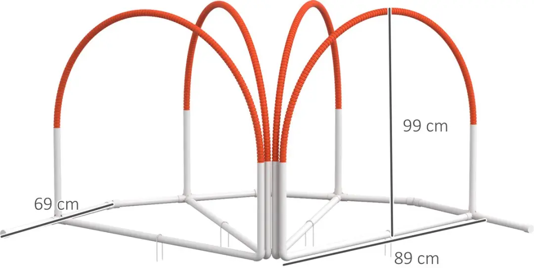 Pawhut Agility-set Honden - 4 Stuks - Oxfordstof - Wit/Orange