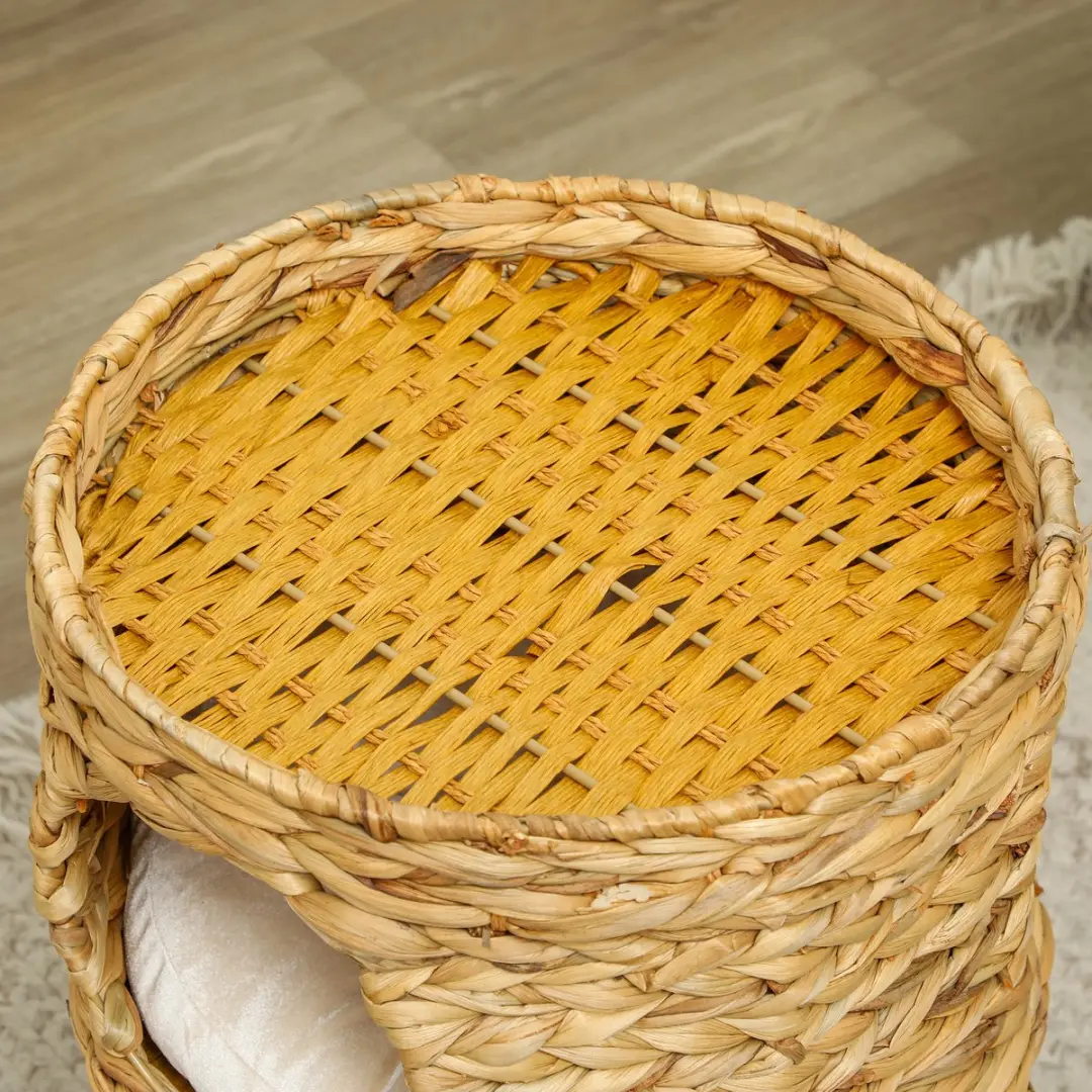 Pawhut Kratztonne 50cm - 2 Holtes - Hellbraun