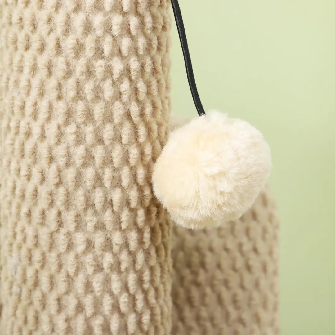 Pawhut Kratzbaum 54cm Kattenkrabpaal - 1 Niveau - Cremewit