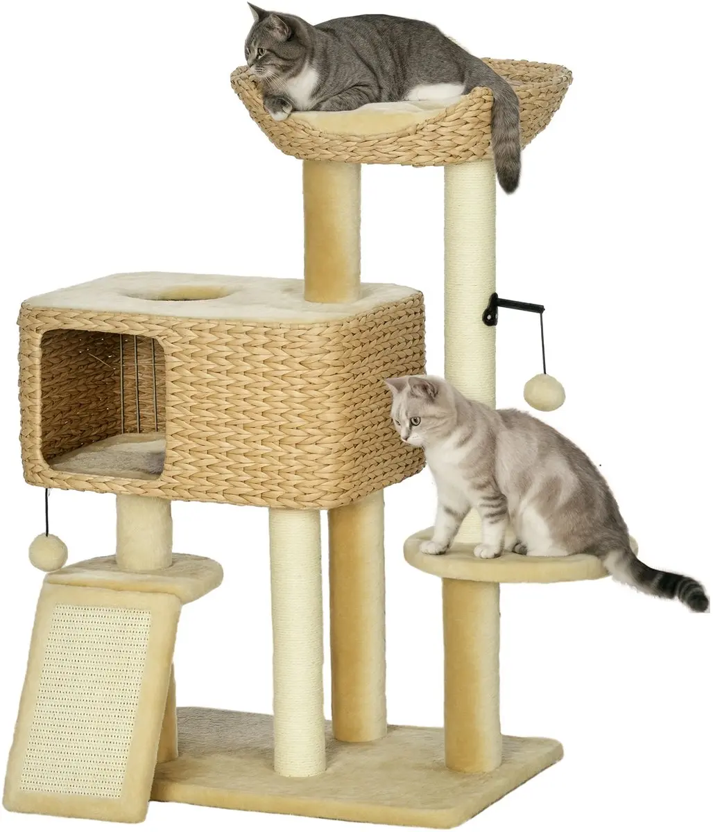 Pawhut Krabpaal 9-Voudig Beige