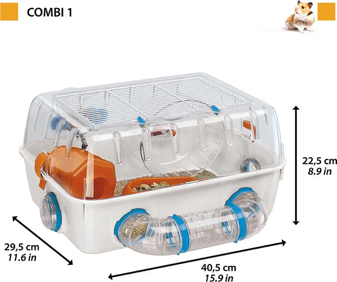 Ferplast Combi 1 Hamsterkooi Wit - 40,5x29,5x22,5cm