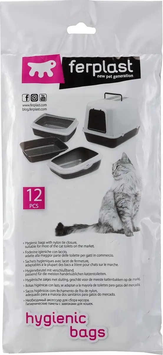 Ferplast Kattenbakzakken 50x45cm - 12 Stuks