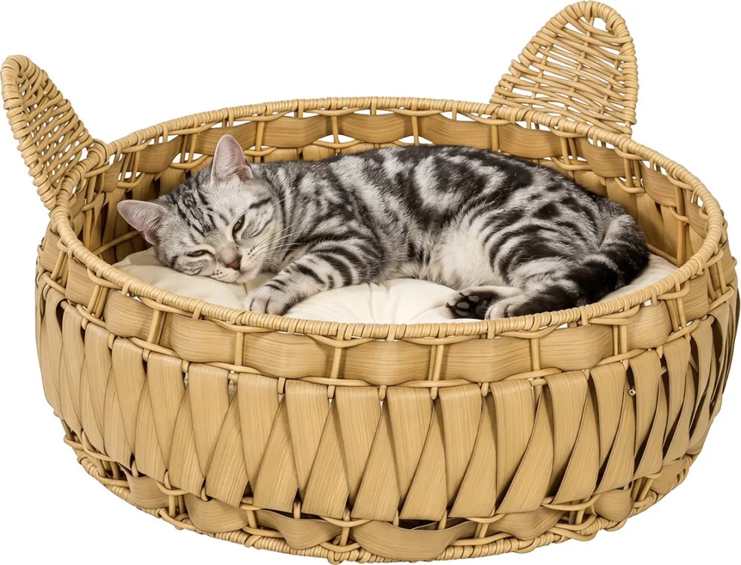 Pawhut Rattan Kattenhuis