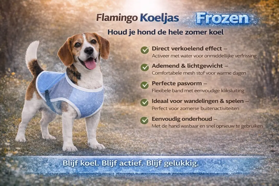 Flamingo Koeljas Hond - M - Frozen Blauw & Grijs