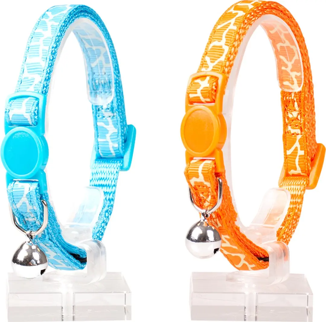 DuvoPlus Kattenhalsband Python Nylon 20-30cm - Oranje/blauw