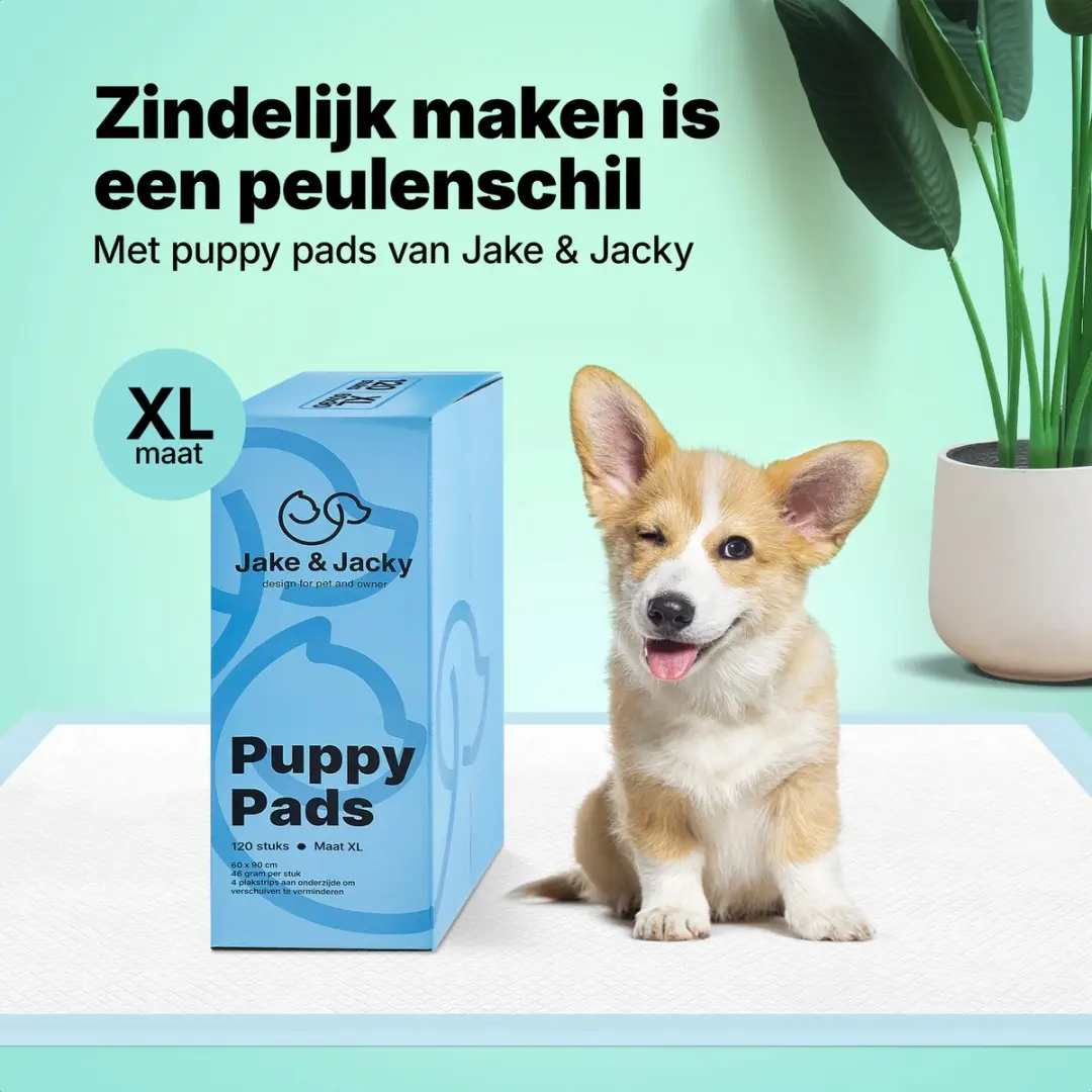 Jake and Jacky Puppy Training Pads 60x90cm - 120 Stuks