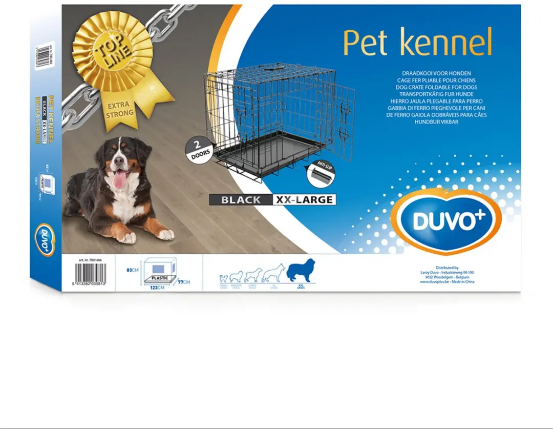 Duvo Topline Hondenbench XXL 2 Deuren - 123x77x83cm - Zwart