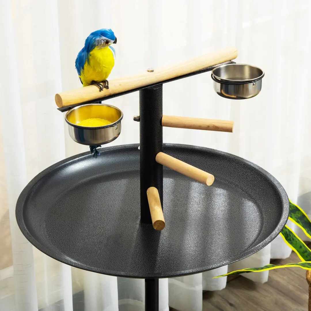 Pawhut Vogelstandaard - Staal 60x60x111cm - Grijs
