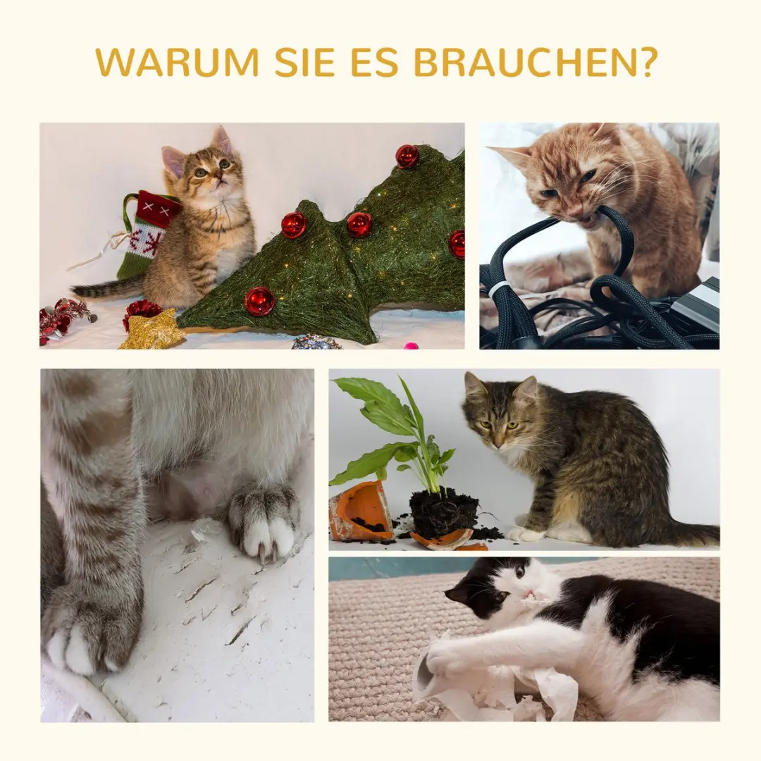 Pawhut Kratzbaum 100,5cm Kattenboom - 3 Niveaus - 3 Ligplekken